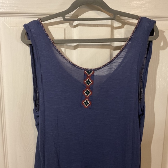 Free People Blue Aztec Embroidered Tassel Mini Dress - Picture 8 of 8